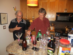 At this family "do", my Uncle Daryle tells my father the secrets to mixing a Peach Keen ****ed Up Monkey martini. The next thing I know he is on all fours rummaging through the cupboards to find the perfect ingredients for this creation that we must have.