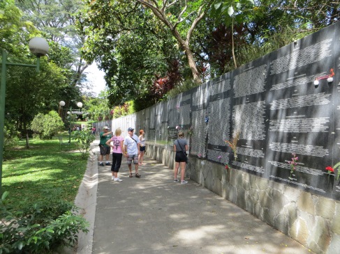 This ever-growing memorial wall in San Salvador list the estimated 70,000 civil war victims.