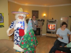 No Christmas party at our house is complete without a visit from "Santos", the Mexican Santa Claus.
