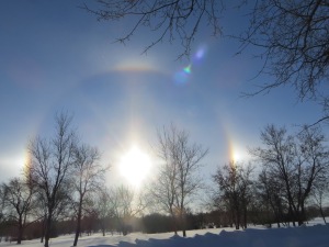 True to my New Year's Resolution I decided today to look at the beauty of -40. Your not going to see a sundog in Sri Lanka.