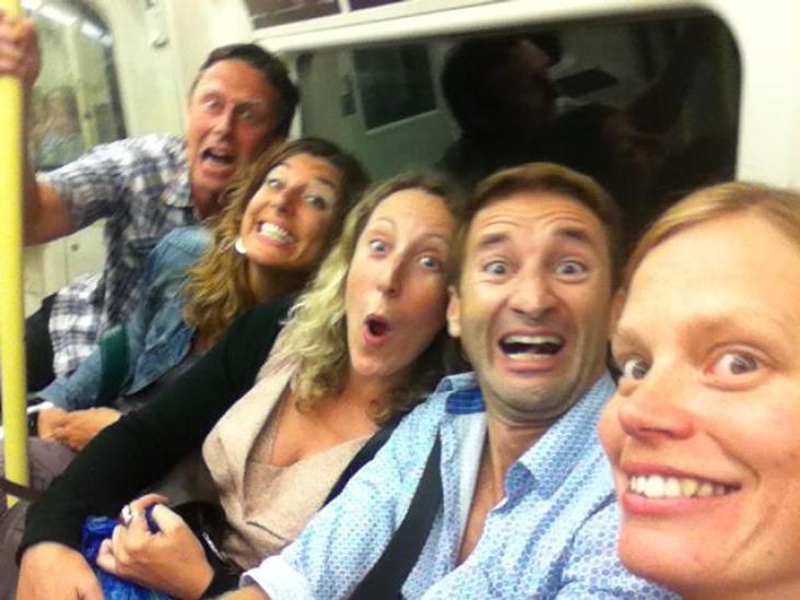 The tube ride home ended in a crazy photo shoot thanks to Beth's birthday gin.